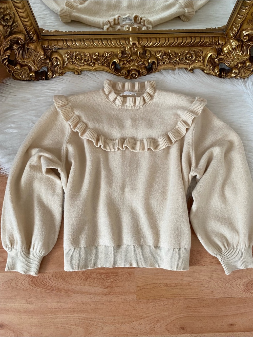 Hyacinth House Ramona Frilled Cream Sweater - Picture 2 of 14